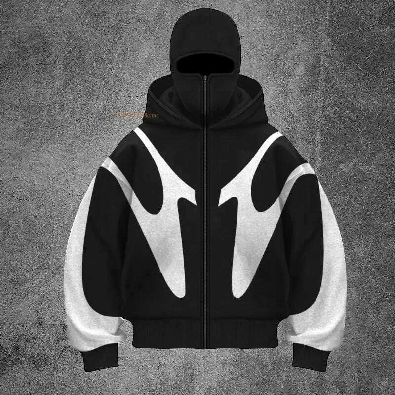 Zipper Hoodie Men Women Fall Winter New High Street Loose Y2K Couple Tops Ins Tide Double Hat Unique Design Hooded Sweatshirt